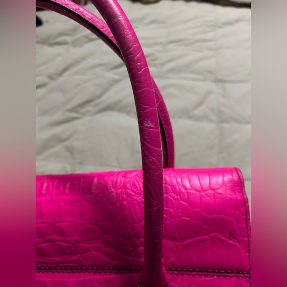Kate Spade Sinclair Orchard Valley Pink Sapphire Crocodile Embossed Leather Bag - Picture 7 of 13